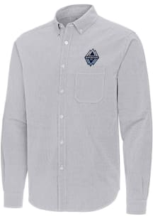 Antigua Vancouver Whitecaps FC Mens Ash Porter Long Sleeve Dress Shirt