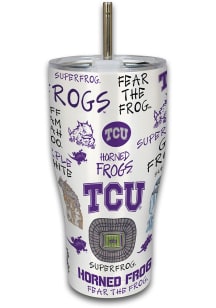 TCU Horned Frogs 30oz Campus Icons Stainless Steel Tumbler - White