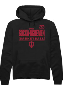 Zania Socka-Nguemen Indiana Hoosiers Mens Black NIL Stacked Box Player Hood