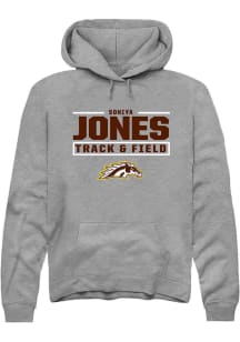 Soniya Jones Western Michigan Broncos Mens Grey NIL Stacked Box Player Hood