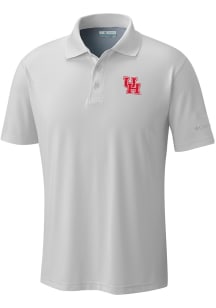 Columbia Houston Cougars Mens White Heat Seal Low Drag Offshore Short Sleeve Polo