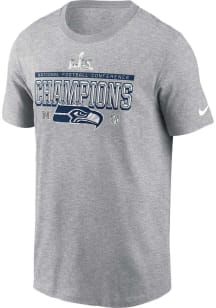 Nike Seattle Seahawks Grey 2025 Conference Champs Down The Sideline Short Sleeve T Shirt