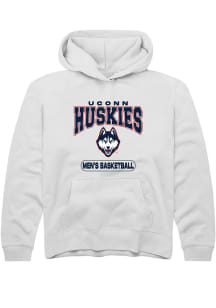 Summit Sportswear UConn Huskies Youth White Men's Basketball Long Sleeve Hoodie