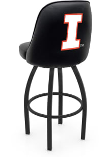 Illinois Fighting Illini Padded Swivel Pub Stool - Black