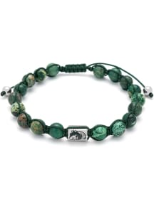 Michigan State Spartans Stainless Steel Beaded Thread Mens Bracelet