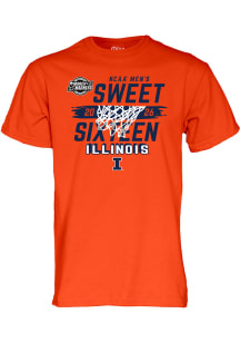 Blue 84 Illinois Fighting Illini Orange 2026 NCAA March Madness Sweet 16 Bound Net Short Sleeve T..