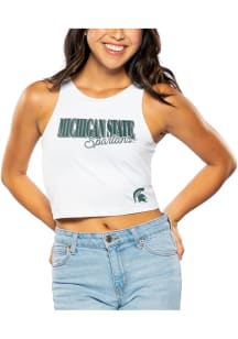 Michigan State Spartans Womens White First Down Tank Top