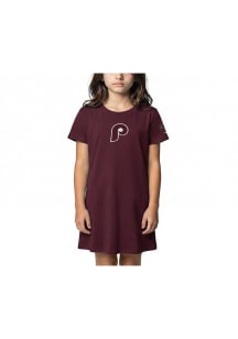 Pro Standard Philadelphia Phillies Girls Maroon Classic Chenille Short Sleeve Dress