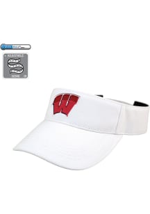 LogoFit Wisconsin Badgers Mens White Slice Adjustable Visor
