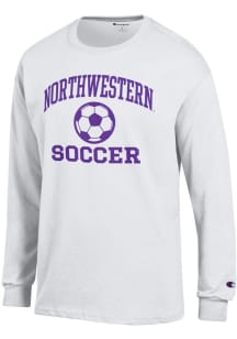Champion Northwestern Wildcats White Soccer Icon Jersey Long Sleeve T Shirt