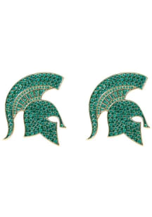 Michigan State Spartans Pave Logo Stud Womens Earrings