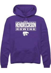 Grace Hendrickson K-State Wildcats Mens Purple NIL Stacked Box Player Hood