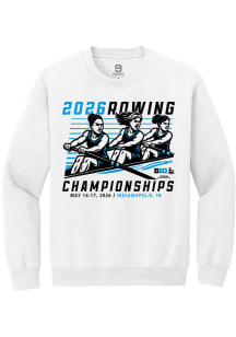 Summit Sportswear Big Ten Mens White 2026 Rowing Championships Long Sleeve Crew Sweatshirt