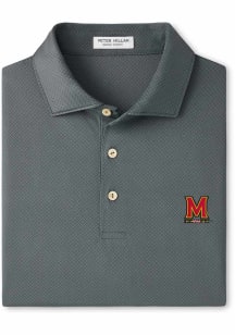 Peter Millar Maryland Terrapins Mens Charcoal Hugo Short Sleeve Fashion Polo