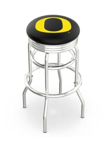 Oregon Ducks Double-Ring Swivel Chrome Pub Stool - Silver
