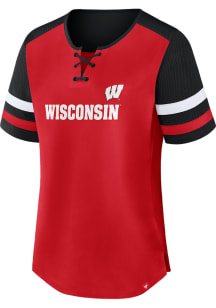 Wisconsin Badgers Womens Power Play Fashion Football Jersey - Red
