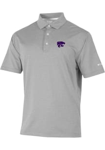 Columbia K-State Wildcats Mens Grey Sand Tee Short Sleeve Polo