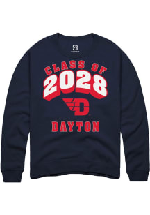 Summit Sportswear Dayton Flyers Mens Navy Blue Class of 2028 Long Sleeve Crew Sweatshirt