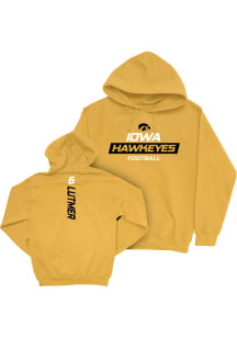 Zach Lutmer Campus Ink Iowa Hawkeyes Youth NIL Rush Hoodie Long Sleeve Player Hoodie Gold