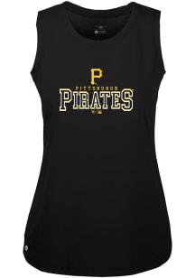 Levelwear Pittsburgh Pirates Womens Black Macy Journey Tank Top