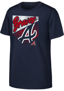 Atlanta Braves Youth Navy Blue Prime Plate Short Sleeve T-Shirt