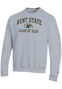 Champion Kent State Golden Flashes Mens Grey Primary Class of 2028 Powerblend Long Sleeve Crew Swe..