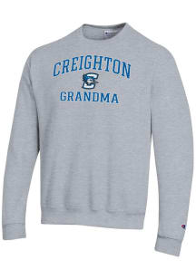Champion Creighton Bluejays Mens Grey Grandma Powerblend Long Sleeve Crew Sweatshirt