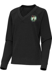 Antigua Boston Celtics Womens Black Varsity Crew Sweatshirt