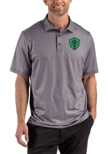 Cutter and Buck Seattle Sounders FC Mens Black Lattice Short Sleeve Polo