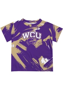 Vive La Fete Western Carolina Toddler Purple Paint Brush Short Sleeve T-Shirt