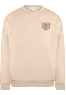 Levelwear Columbus Blue Jackets Mens Tan Luxe Signature Crew Paragon Long Sleeve Fashion Sweatshir..