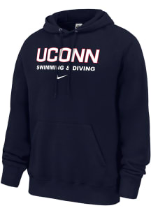 Nike UConn Huskies Mens Navy Blue SWIMMING & DIVING Long Sleeve Hoodie