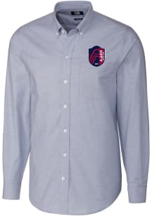 Cutter and Buck St Louis City SC Mens Light Blue Stretch Oxford Long Sleeve Dress Shirt