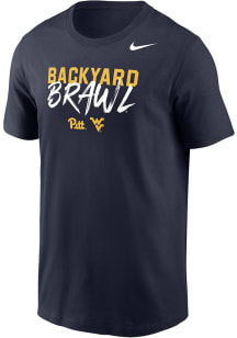Nike West Virginia Mountaineers Navy Blue Football Backyard Brawl DriFIT Short Sleeve T Shirt