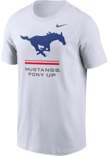 Nike SMU Mustangs White Dri-Fit Core Short Sleeve T Shirt