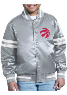 Starter Toronto Raptors Youth Grey Comic Satin Medium Weight Jacket