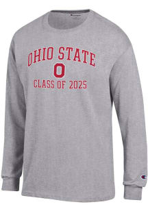 Champion Ohio State Buckeyes Grey Class of 2025 Text Jersey Long Sleeve T Shirt