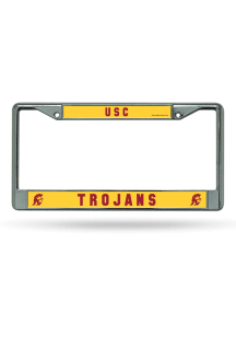 USC Trojans Chrome License Plate Frame - Silver