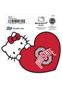 Ohio State Buckeyes Hello Kitty Heart Stickers - Red