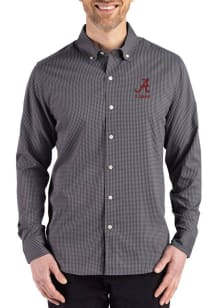 Cutter and Buck Alabama Crimson Tide Mens Black Alumni Skyline Long Sleeve Dress Shirt
