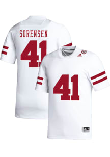 Luke Sorensen   Nebraska Cornhuskers White NIL Name And Number Football Jersey