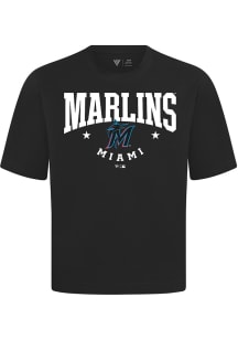 Levelwear Miami Marlins Black Signature Knit Archway Short Sleeve Fashion T Shirt