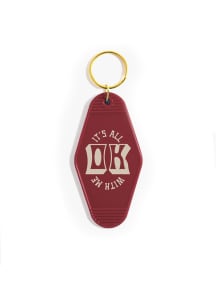Oklahoma Motel Key design Keychain - Red