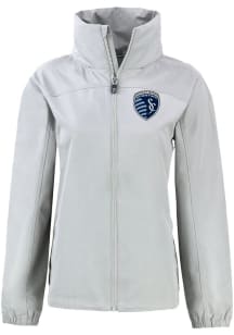 Cutter and Buck Sporting Kansas City Womens Grey Charter Eco Light Weight Jacket
