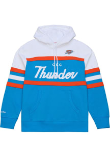 Mitchell and Ness Oklahoma City Thunder Mens Navy Blue Head Coach Fashion Hood