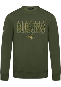 Levelwear Toronto Blue Jays Mens Olive Zane Protect Long Sleeve Crew Sweatshirt