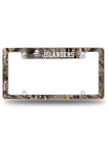 New York Islanders Camo Mossy Oak All Over Chrome License Plate Frame - White