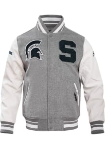 Mens Michigan State Spartans Pro Standard Mens Classic Heavyweight Jacket - Grey