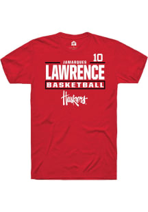Jamarques Lawrence Nebraska Cornhuskers Red NIL Stacked Box Short Sleeve Player T Shirt