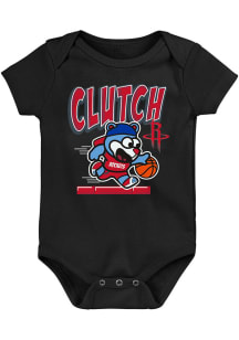 Outer Stuff Clutch the Bear Houston Rockets Baby Black Game Player Short Sleeve One Piece